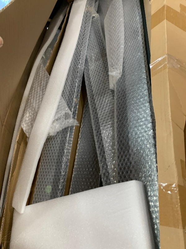 Photo 1 of **PARTS ONLY DAMAGED PCS*** BARNSMITH 60"x80" Sliding Closet Door(Double 31"x80"), 5-Lite Frosted Glass Bypass Door with Hardware Kits & Matching Fascia, Solid Wood Waterproof PVC Surface, Pre-Drilled for Easy Install, Black