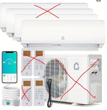 Photo 1 of (*PARTIAL SET - SEE PHOTOS/NOTES*) 28K ONE Zone Mini Split Air Conditioner and Heater, 20 SEER2 208-230V 9000 + 9000 + 12000 BTU Wifi Mini Split AC/Heating System Multi Zone, Ductless, Wall Unit, with Installation Kit