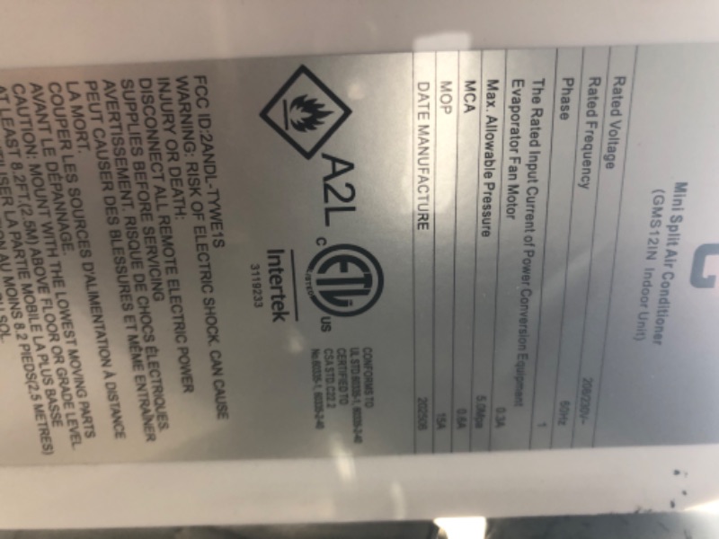 Photo 1 of (*PARTIAL SET - SEE PHOTOS/NOTES*) 28K ONE Zone Mini Split Air Conditioner and Heater, 20 SEER2 208-230V 9000 + 9000 + 12000 BTU Wifi Mini Split AC/Heating System Multi Zone, Ductless, Wall Unit, with Installation Kit