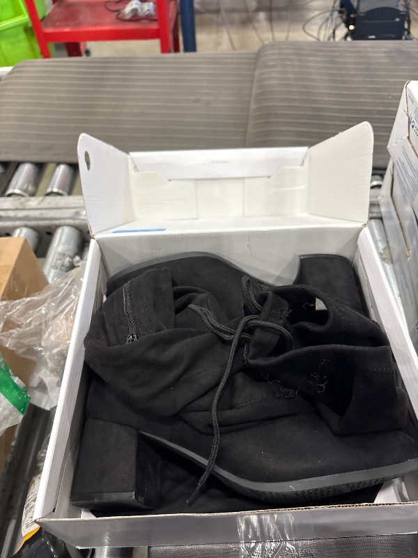 Photo 1 of (used)(minor damage) DREAM PAIRS Women's Laurence Over The Knee Thigh High Chunky Heel Boots Long Stretch Sexy Fall Boots,Size 9,Black,LAURENCE