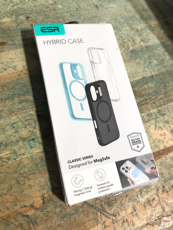 Photo 1 of ESR for iPhone 16 Case, Compatible with MagSafe, Shockof Military-Grade tection, Magnetic Phone Case for iPhone 16, Classic Hybrid Case (HaloLock), Frosted Black