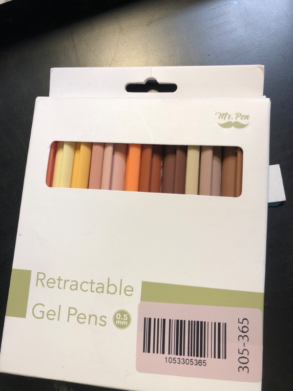 Photo 1 of Mr. Pen- Retractable Gel Pens for Journaling, 12 Pack, Assorted Color Ink(Autumn Leaves), Fast Dry, Colorful & Soft grip Barrels, 0.5mm Fine Point Aesthetic Pens, Back to School Supplies
