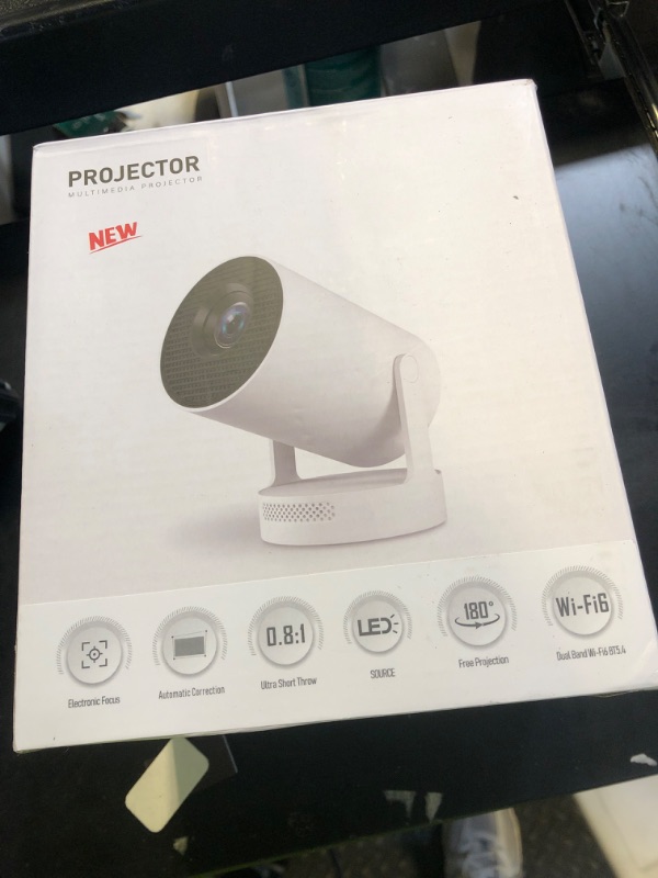 Photo 1 of ?Electric Focus?Mini Portable Projector with 4K Support, Bluetooth 5.4 WIFI6, 5watt Sound Base Speaker, 260 ANSI, Android 11, 210° Rotation , Auto Keystone Correction Video Projector HY300 PLUS