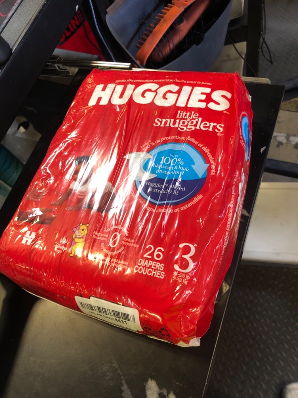 Photo 1 of Huggies Size 3 Diapers, Little Snugglers Baby Diapers, Size 3 (16-28 lbs), 26 Count, Packaging May Vary