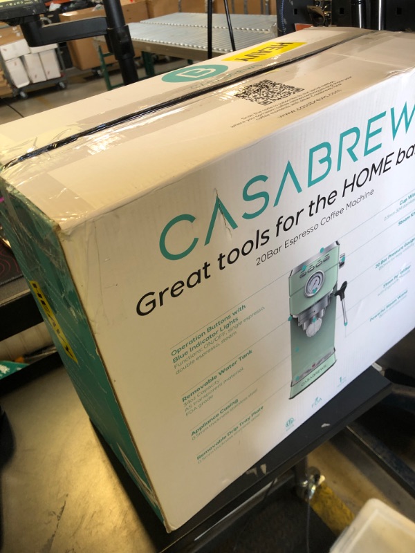 Photo 1 of CASABREWS CM5418 Espresso Machine 20 Bar, Cappuccino Machine with Milk Frother Steam Wand, Stainless Steel Espresso Maker for Home, Espresso Coffee Machine with 34oz Removable Water Tank, Pastel Green