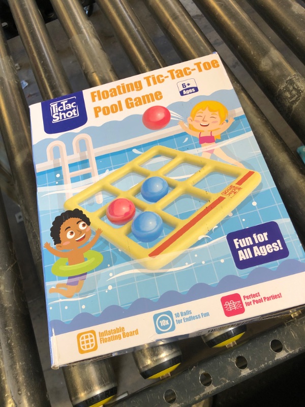 Photo 1 of TicTac Shot Pool Toys Games Set- Tic-Tac-Toe Inflatable Pool Toy with 10 Balls - for Adults Teens Kids 2-10 Players