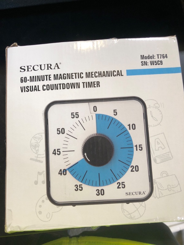 Photo 1 of Secura 7.5 Inch Visual Timer, 60 Minute Oversize Visual Countdown Timer for Kids and Adults, Durable Mechanical Time Management Tool (Violet)