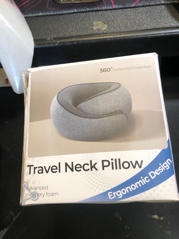 Photo 1 of Purroch Advanced Memory Foam Neck Travel Pillow, Neck Pillow Airplane with Eye Mask & Ear Plugs, Designed for The Comfort of Travel & Office, Travel Pillow for Plane, Car, Home, Work, Dark Grey