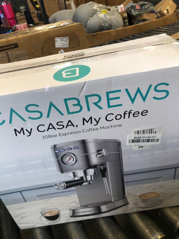 Photo 1 of CASABREWS CM5418 Espresso Machine 20 Bar, Compact Espresso Maker with Steam Milk Frother, Stainless Steel Coffee Machine with 34oz Removable Water Tank for Cappuccino, Latte, Silver