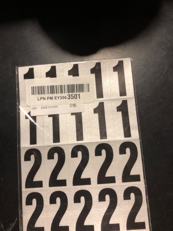 Photo 1 of 1.5 inch Self Adhesive Numbers for Mailbox, House Numbers, Reflective Mailbox Number, Trash Cans Number, for Outside, 60 PCS (Black/White)