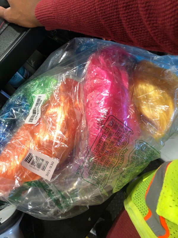 Photo 1 of 9 Pack Colored Wigs, Funky Colorful Wigs, Short Bob Hair Wigs, Neon Party Wig, Cosplay Wig with Rimless Heart Shape Sunglasses - One Size for All Women Kids & Adults Halloween Costume Night Club