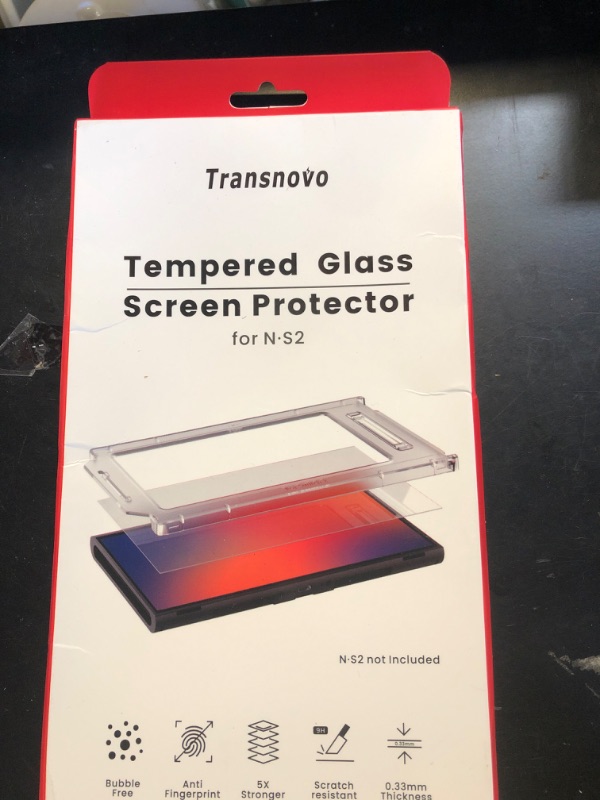 Photo 1 of TRANSNOVO Screen Protector Compatible with Nintendo Switch 2 2025 [9H Hardness] Tempered Glass Easy to Install Auto-Alignment, Bubble-Free, Anti-Scratch, HD Clear Skin Accessories [2-Pack]