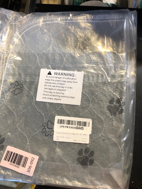 Photo 1 of Fostanfly Reusable Puppy Pads, 2 Pack 18"x 24" Washable Pee Pads for Dogs, Absorbent and Leakproof Wee Wee Mat, Waterproof Non Slip Training Mats for Potty, Crate, Playpen, Bed, Sofa