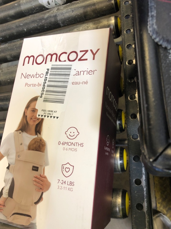 Photo 1 of Momcozy Newborn Baby Carrier - Ergonomic, Cozy and Lightweight Carrier for 7-24lbs, Adjustable Neck Support with Sunshield, Breathable Airmesh Perfect for Summer Outing, Khaki