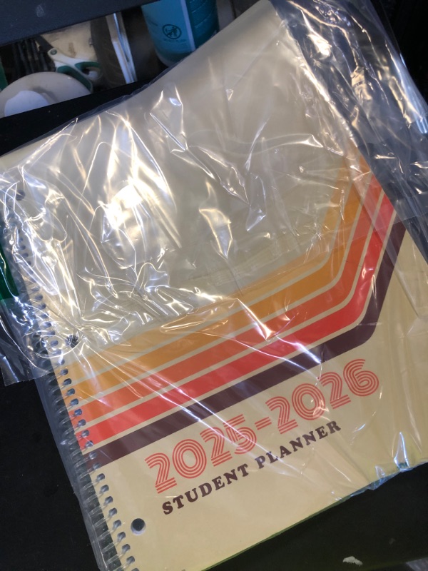 Photo 1 of Global Datebooks Dated Middle School or High School Student Planner for Academic Year 2025-2026 Includes Ruler/Bookmark and Planning Stickers (Matrix Style - 8.5"x11" - Retro)