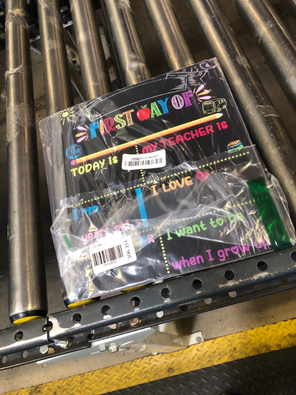 Photo 1 of First Last Day of School Board Chalkboard Signs, 12" X 10" Double Sided Back to School Board Supplies for Kids Boys Girls 1st Day of Kindergarten Preschool 1st Grade Decorations Photo Props