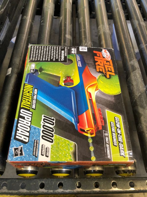 Photo 1 of Nerf Pro Gelfire Nightfall Uproar Full Auto Blaster, 150 FPS, 10,000 Rounds, Glow in The Dark Blaster, Eyewear, Age 14+ (Amazon Exclusive)