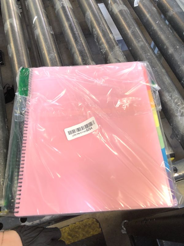 Photo 1 of 12 Pocket Project Organizer, Forvencer 1/6-cut Tab Binder Organizer with Sticky Labels, Multi Pocket Folder with Zipper Pouch, Folder Binder Spiral Pocket Notebook, Office Supplies, Letter Size, Blush