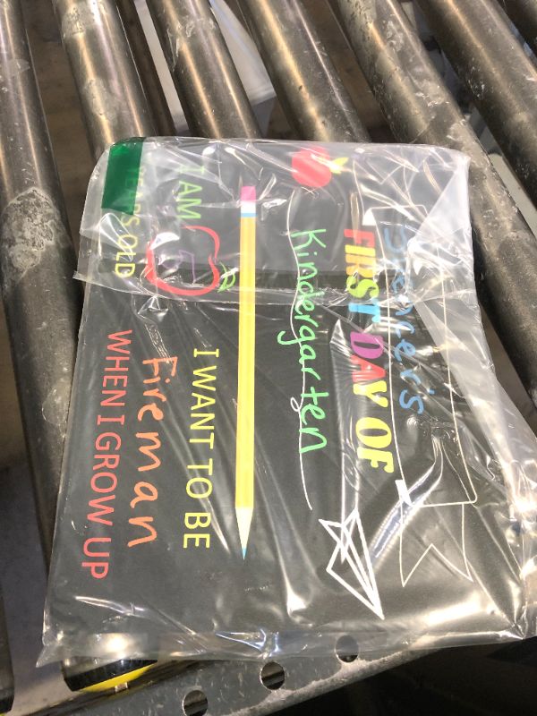 Photo 1 of JUESMOS First and Last Day of School Chalkboard Double Sided First & Last Day of School Board for Kids Boys Girls Back to Schools Sign Reusable 1st Day of Preschool Pre-K Kindergarten Photo Prop Sign
