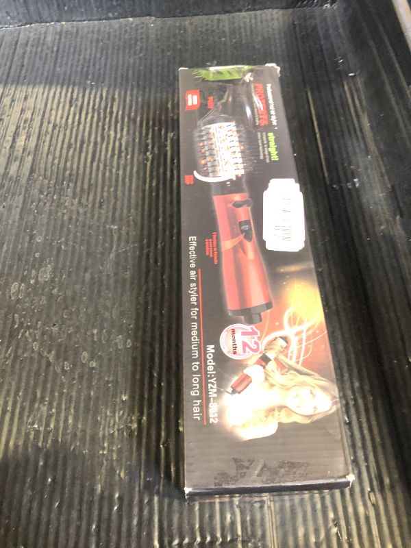 Photo 1 of 3-in-1 Hot Air Styler & Rotating Hair Dryer Brush with 2 Interchangeable Brushes | Anti-Frizz Ionic Technology for Straightening, Drying & Curling | 3 Heat Settings & 360° Rotation (Red)