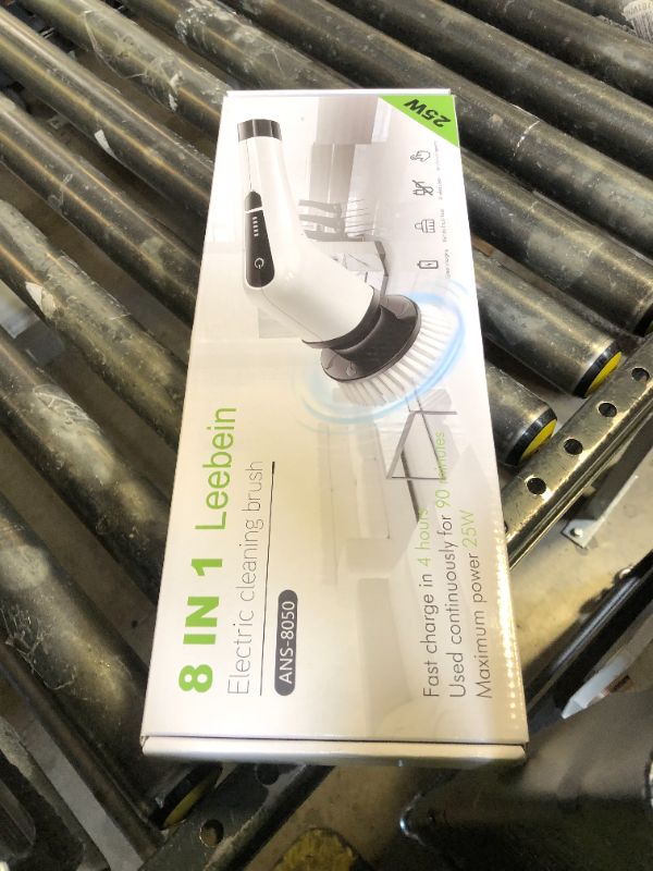 Photo 1 of Leebein Electric Spin Scrubber, Cordless Cleaning Brush with 8 Replaceable Brush Heads, Tub and Floor Tile 360 Power Scrubber Dual Speed with Adjustable & Detachable Handle for Bathroom Kitchen Car