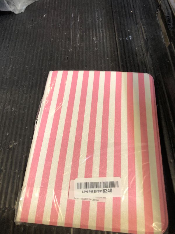 Photo 1 of TopPerfekt Case for iPad 11th (A16) 11-inch 2025/iPad 10th Generation 10.9-inch 2022, Striped Cute Girly Collegiate Style Case with Pencil Holder for Kids, Boys, Girls, Anti-Slip,Anti-Shock-Pink White