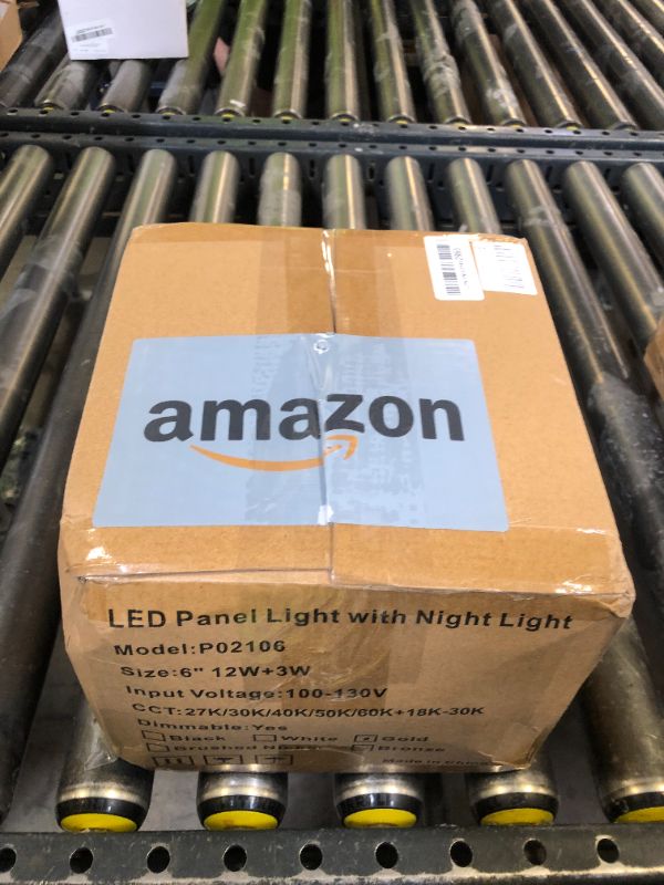Photo 1 of ZYC Recessed Lighting 6 Inch - 12W 1100LM LED Recessed Ceiling Light with Night Light,2700K/3000K/4000K/5000K/6000K Selectable Ultra-Thin Lighting,Dimmable Canless Wafer Downlight,Pack of 6?Gold?.