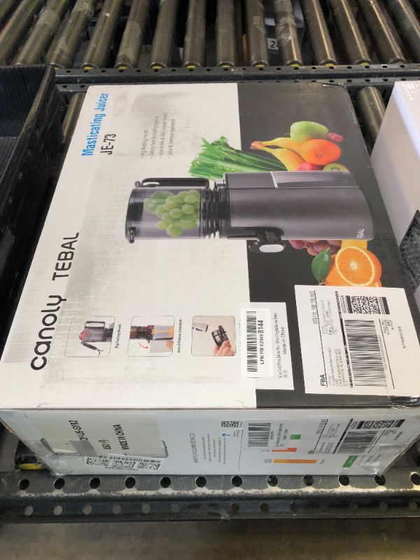 Photo 1 of Cold Press Juicer, 5.8" Wide Feed Chute Juice Extractor Machine with 400W, High Juice Yield, Slow Masticating Juicer for Whole Vegetables & Fruits, Black Gray