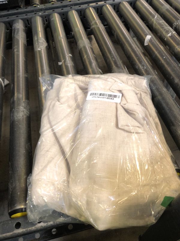 Photo 1 of Beige Linen Sheer Curtains 102 Inches 2 Panels Set Back Tab Rod Pocket Extra Long Semi Sheer Light Filter Vintage Curtain Drapes Room Decor Aesthetic Curtains for Living Room High Window 42x102