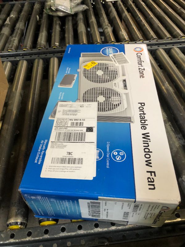 Photo 1 of Comfort Zone Twin Window Fan with Reversible Airflow Control, 9 inch, Auto-Locking Expanders, 2 Speed Fan, Dual Fan, Exhaust, Airflow 9.84 ft/sec, Ideal for Home, Kitchen, Bedroom & Office, CZ319WT