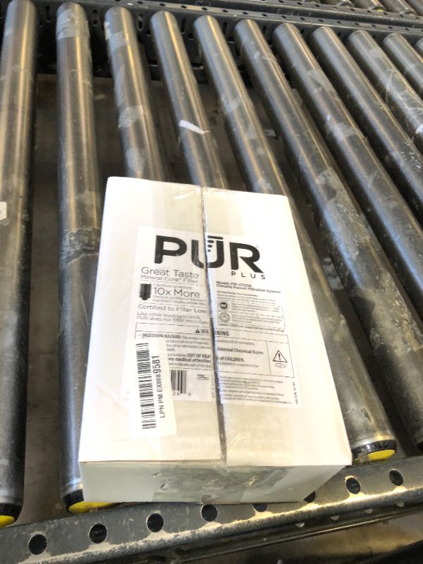 Photo 1 of PUR PLUS Vertical Faucet Mount Water Filtration System, Lead-Reducing Filter, Great-Tasting Water, Easy Install, Lasts 100 Gallons, Compatible with Sinks with External Aerators, Chrome