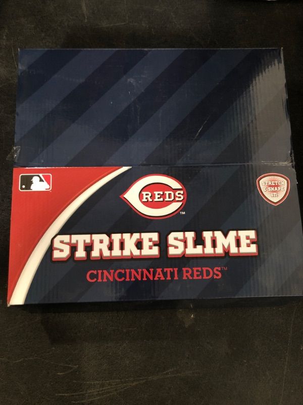 Photo 1 of Box of MLB Cincinnati Reds Strike Slime Qty 12 Each Baseball Container is Sealed