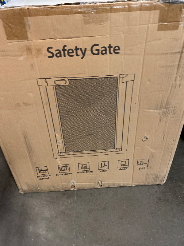 Photo 1 of Babelio Baby Gate, 29-43" Auto-Close Easy Install Pet Gate, PressGuard P7 Extra Wide Walk Thru Child Safety Gate, 30" Tall Pressure-Mounted Metal Dog Gate for Doorways & Stairs, Black