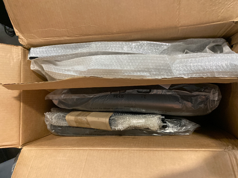 Photo 1 of Amazon Basics Classic Faux Leather Office Desk Guest Chair with Metal Frame, Black, 27.4D x 23.6W x 35.8H in