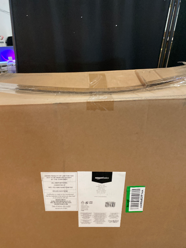 Photo 1 of Amazon Basics Classic Faux Leather Office Desk Guest Chair with Metal Frame, Black, 27.4D x 23.6W x 35.8H in