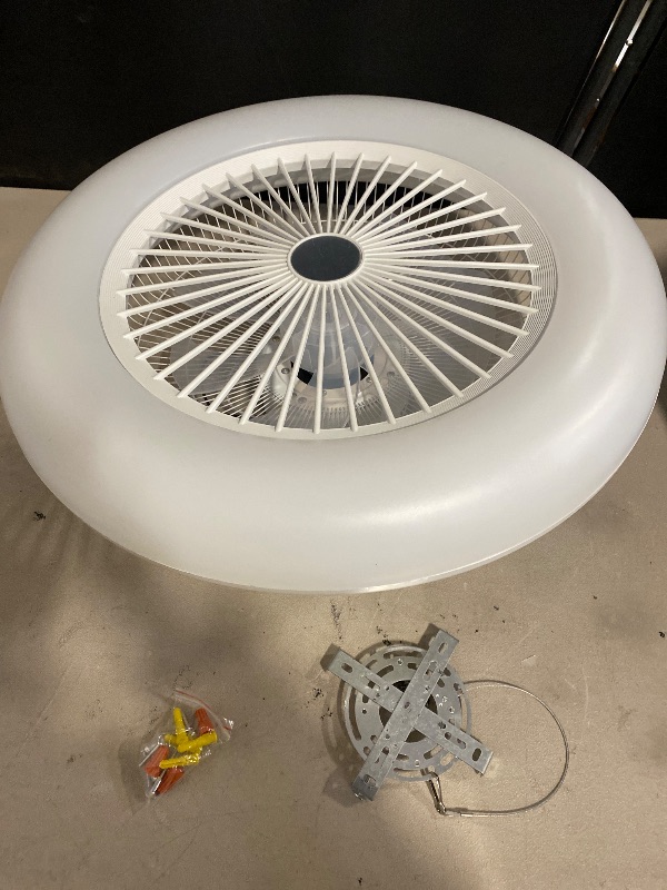 Photo 1 of 2.4G Remote Control Home Circular Indoor Ceiling Fan with Light Adjustable Brightness/air Volume Low Profile Ceiling Fan Flush Mount Concealed bladeless Suitable for Living Room Office