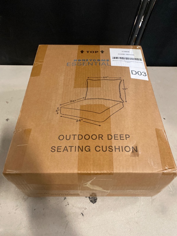 Photo 1 of Honeycomb Outdoor Essentials Deep Seat, 24 x 24, Hampton Texture Hunter Chair Cushion for Patio Furniture