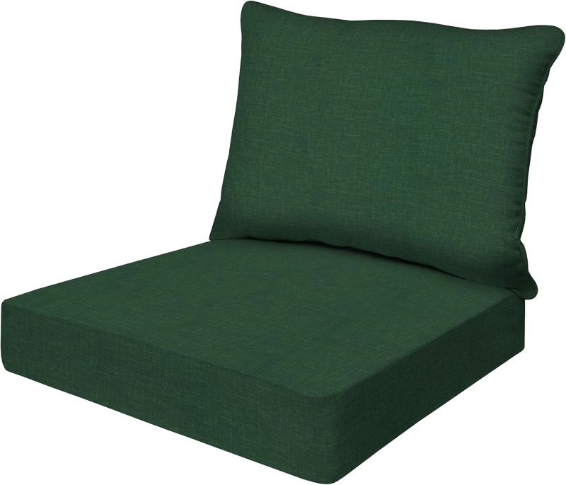 Photo 1 of Honeycomb Outdoor Essentials Deep Seat, 24 x 24, Hampton Texture Hunter Chair Cushion for Patio Furniture