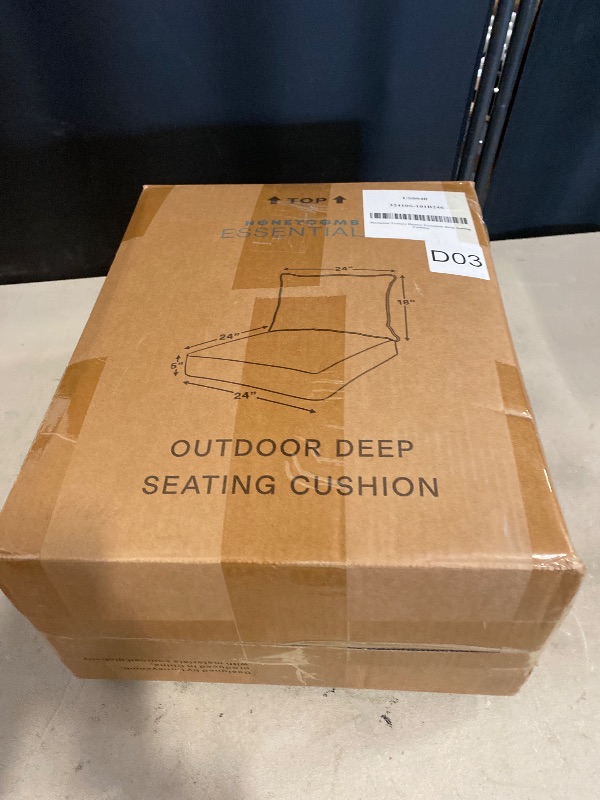 Photo 1 of Honeycomb Outdoor Essentials Deep Seat, 24 x 24, Hampton Texture Hunter Chair Cushion for Patio Furniture