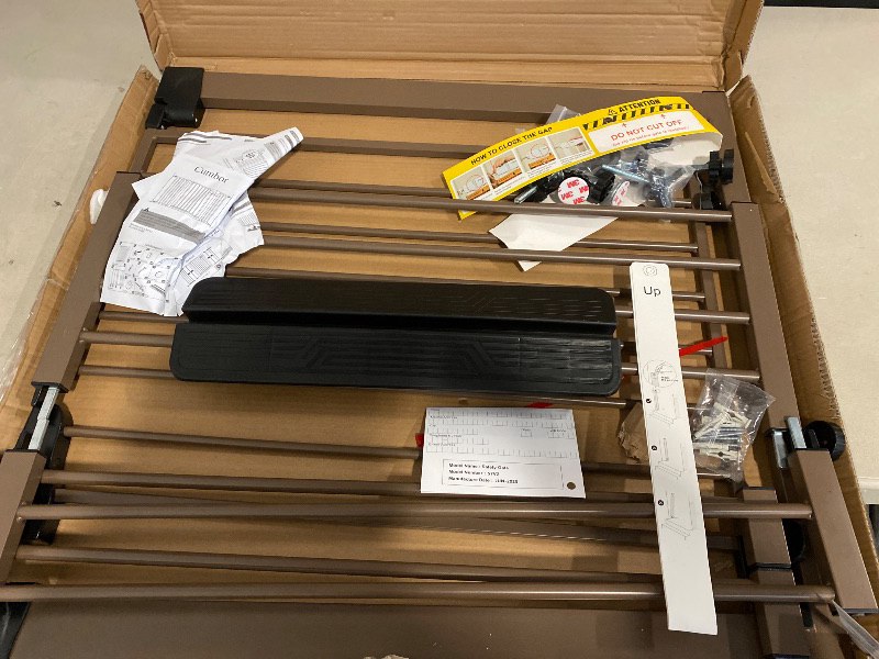 Photo 1 of 29.7-54.2" Wide Baby Gate for Stairs, Mom's Choice Awards Winner-Self Closing Dog Gate Indoor for Doorways, No Drilling Pressure Mounted Pet Gates for Kids, Easy Walk Through Safety Gate, Black