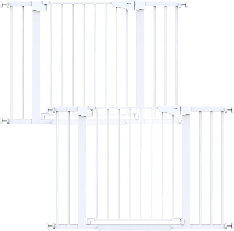 Photo 1 of Cumbor 2 Pack 29.7-46" Baby Gate for Stairs, Mom's Choice Awards Winner-Auto Close Dog Gate for doorways, Easy Install Pressure Mounted Pet Gates indoor, Easy Walk Thru Wide Safety Gate for Dog, White