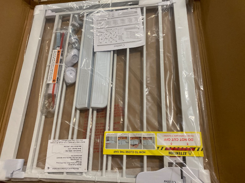 Photo 1 of Cumbor 2 Pack 29.7-46" Baby Gate for Stairs, Mom's Choice Awards Winner-Auto Close Dog Gate for doorways, Easy Install Pressure Mounted Pet Gates indoor, Easy Walk Thru Wide Safety Gate for Dog, White