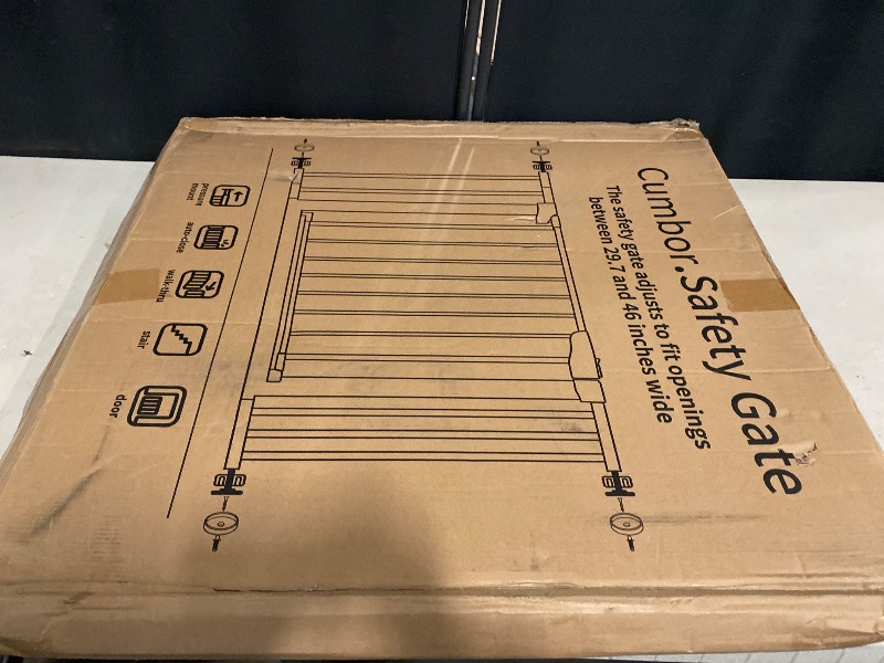 Photo 1 of Cumbor 2 Pack 29.7-46" Baby Gate for Stairs, Mom's Choice Awards Winner-Auto Close Dog Gate for doorways, Easy Install Pressure Mounted Pet Gates indoor, Easy Walk Thru Wide Safety Gate for Dog, White