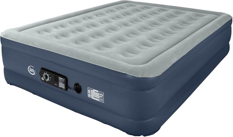Photo 1 of (Q) Serta Raised Air Mattress with Never Flat Pump | Luxury Inflatable Mattress with Built in Air Pump to Ensure a Good Night’s Rest | Heavy Duty Blow Up Mattress with Self Inflating Pump