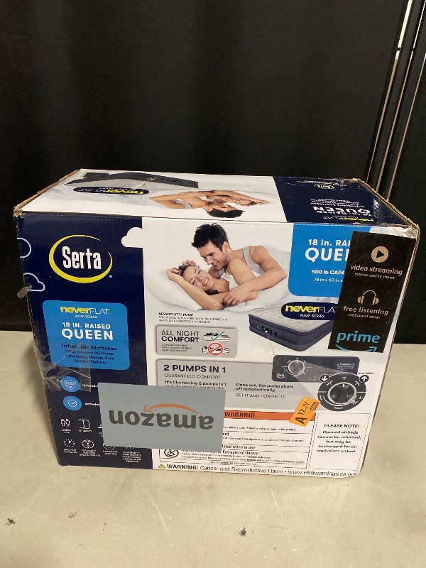 Photo 1 of (Q) Serta Raised Air Mattress with Never Flat Pump | Luxury Inflatable Mattress with Built in Air Pump to Ensure a Good Night’s Rest | Heavy Duty Blow Up Mattress with Self Inflating Pump