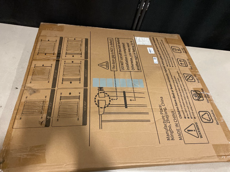 Photo 1 of Cumbor 29.7-46" Baby Gate for Stairs, Toddler Safety Essentials for The House, Auto Close Dog Gate for Doorways, Mom's Choice Awards Winner-Easy Install Pressure Mounted Pet Gates for Dogs, White