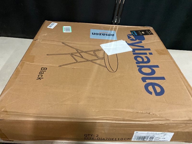 Photo 1 of Cocktail Table 28in Folding Round High Top Indoor Outdoor with Removable Legs, Tall Bistro Foldable Bar Height Table for Parties, Patio, Backyard, Dining Room, Events, Black- 2PCS