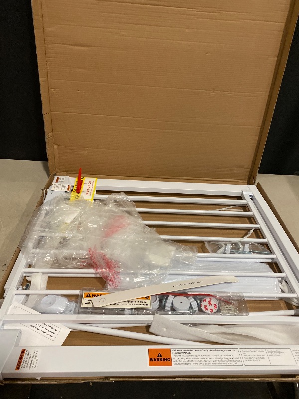 Photo 1 of Cumbor 29.7-54.2" Wide Baby Gate for Stairs, Mom's Choice Awards Winner-Self Closing Dog Gate Indoor for Doorways, No Drilling Pressure Mounted Pet Gates for Kids, Easy Walk Through Safety Gate, White