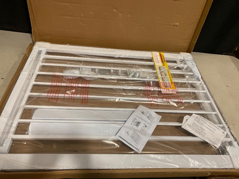 Photo 1 of Cumbor 36" Extra Tall Baby Gate for Stairs, 29.7-54.2" Extra Wide Dog Gate for Doorways Hallways, Pressure Mounted Child Gate for Wide Opening, Auto Close Personal Safety for Babies and Pets, White