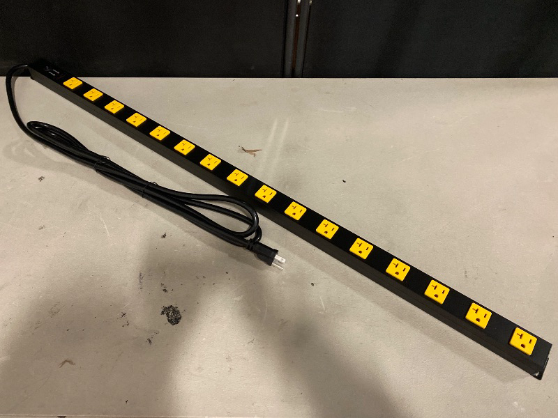 Photo 1 of 16 Outlet Long Power Strip, 4FT Heavy Duty Power Strip with 4800J Surge Protection, 20a Mountable Wide-Spaced Outlets for Home, Office, Garage & Workshop - ETL Certified